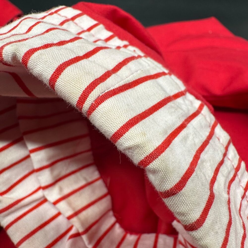 Vintage Jacket Small Herman Kay Red Detachable Hooded Stripes Long Retro 1980s - Picture 8 of 10